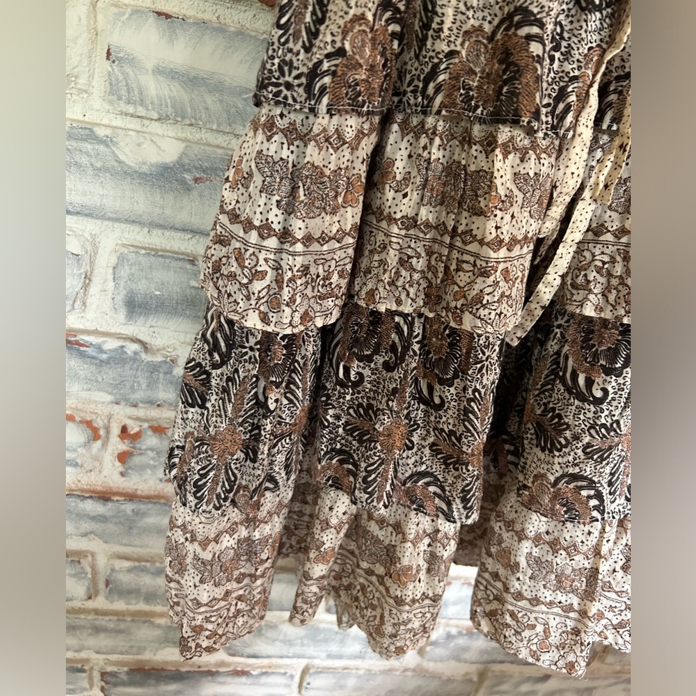 Ulla Johnson Black and Brown Patterned Dress - image 5